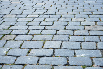 Gray cobblestone artistically laid in a park in Bavaria