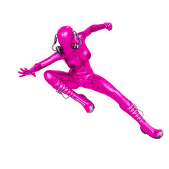 cyber soldier female is falling