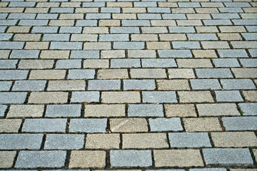 Gray cobblestone artistically laid in a park in Bavaria