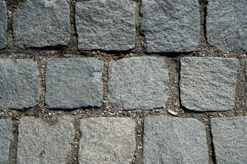 Gray cobblestone artistically laid in a park in Bavaria