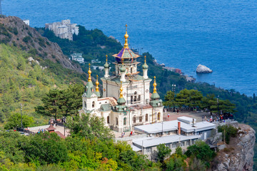 Fototapeta na wymiar Church of Christ's Resurrection in Foros, south Crimea