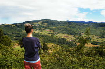 Obraz premium woman in the mountains