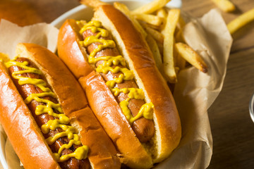 Homemade Hot Dog with Mustard