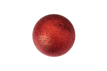 Red shiny ball isolated on white background