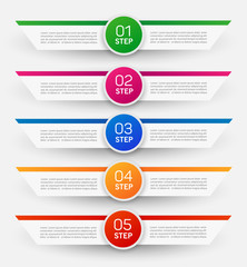 Business infographic template with 5 steps or options for diagram, workflow, timeline, web design 