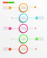 Business infographic template with 5 steps or options for diagram, workflow, timeline, web design 