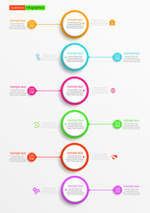 Business infographic template with 6 steps or options for diagram, workflow, timeline, web design 