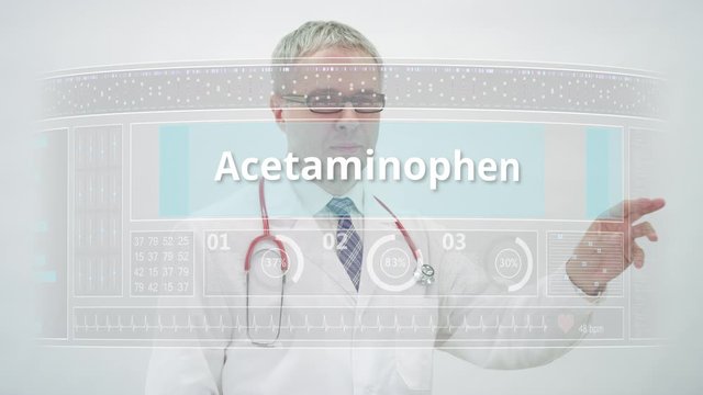 Doctor scrolls to ALBUTEROL generic drug name on a touchscreen display