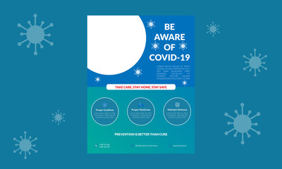 Health care awareness flyer template design. Medical flyer design, brochure, poster creative template. Clean, smooth, minimal and colorful design