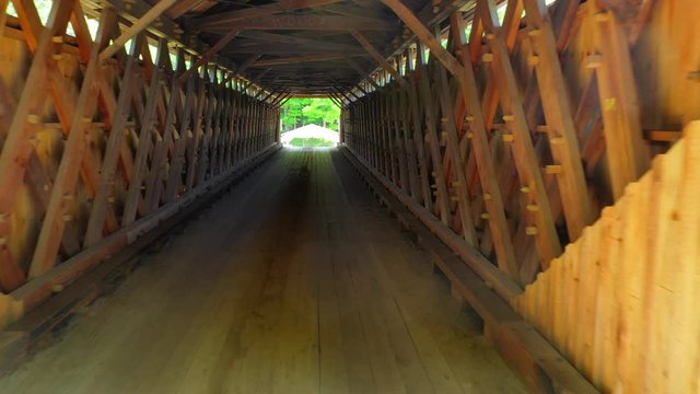 Fly Through Beaverkill Covered Bridge in the Catskills