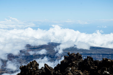 View from Teide volcano, mountain landscape in Tenerife island.