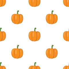 Seamless pattern with cute and bright pumpkins on a white background. Print for bed linen and fabrics, wrapping paper and wallpaper.
 Stock vector illustration for decoration and design.
