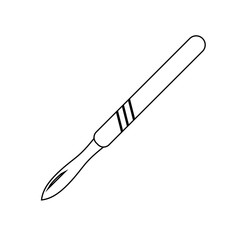 Medical scalpel icon. Hospital surgery knife sign illustration