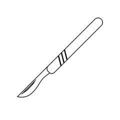 Medical scalpel icon. Hospital surgery knife sign illustration