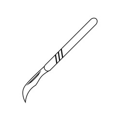 Medical scalpel icon. Hospital surgery knife sign illustration