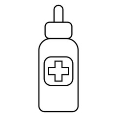 Medical spray, pipette bottle, simple flat illustration