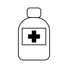 Medical tablets, pills bottle, simple flat illustration