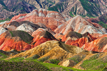 Colorful mountains in Zhangye National Geopark, Zhangye, Gansu Province, China