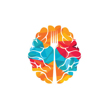 Brain Food Vector Logo Design. Thing Food Logo Design Template.