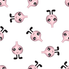
Seamless pattern with bright garlic with eyes and legs on a white background. Print for bed linen and fabrics, wrapping paper and wallpaper.
Stock vector illustration for decoration and design.