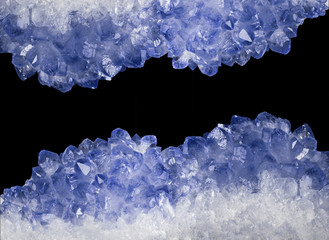 bright sapphire crystals stripes isolated on black
