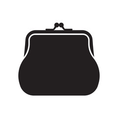 Retro purse for coins. Coin wallet icon. Vector