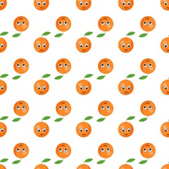 Seamless pattern with bright oranges with cute eyes on a white background. Fruit print print for bed linen and fabrics, wrapping paper and wallpaper.
Stock vector illustration for decoration 