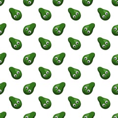 Seamless pattern with bright green avocados with cute eyes on a white background. Fruit print print for bed linen and fabrics, wrapping paper and wallpaper.
Stock vector illustration for decoration