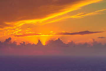 Sunset over sea surface