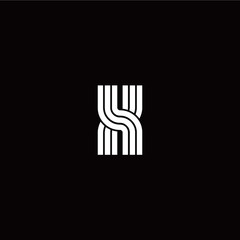 Initial X letter with monogram line style logo template vector
