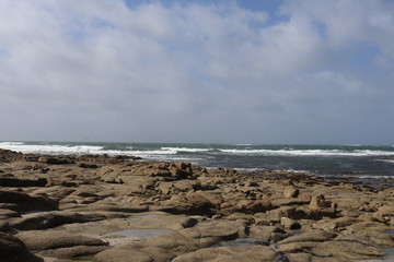 Le littoral atlantique, l'océan atlantique au lieudit Fort Bloqué, ville de Ploemeur, département du Morbihan, région Bretagne, France