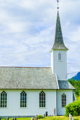 Fototapeta na wymiar Wooden church in Nes village, Norway