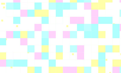 Abstract square pixel mosaic colorful background geometric seamless pattern in pastel colors. 8 bit