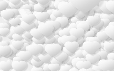 Paper art of White heart on a white background. valentine's day...