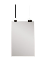 mockup banner paper with clips of corporate identity and stationery design theme Vector illustration