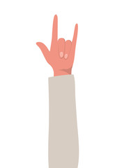 rock sign with hand design of People arm finger person learn communication healthcare theme Vector illustration