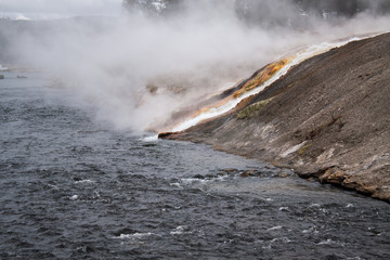 Firehole River, Midway Geyser Basin, Yellowstone National Park, Wyoming