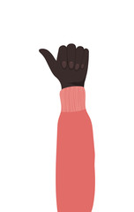 like sign with black hand design, diversity people multiethnic race and community theme Vector illustration