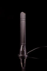 Monopole antenna for IoT and 5G isolated on the black background