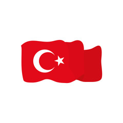 decorative turkey flag icon, flat style