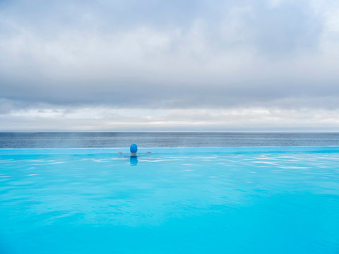 The Swimming Pool At Krossnes (Krossneslaug). The Westfjords (Vestfirdir) In Iceland.