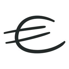 Euro Money Symbol Traditional Doodle. Icons Sketch Hand Made. Design Vector Line Art.