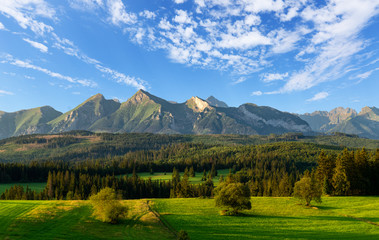 Beautiful summer landscape of Tatra mountains