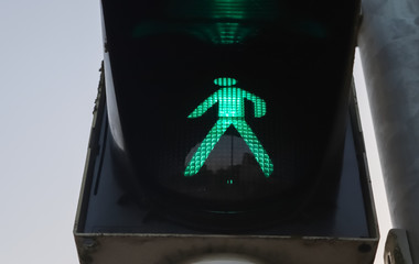 Green and red traffic lights for pedestrian and bicycles