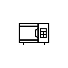 Microwave Icon  in black line style icon, style isolated on white background