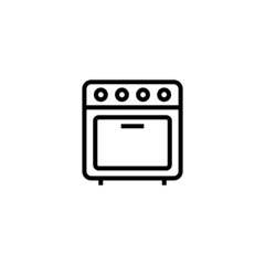 Obraz premium Oven Icon in black line style icon, style isolated on white background