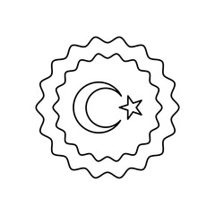 seal with turkey crescent moon and star, line style