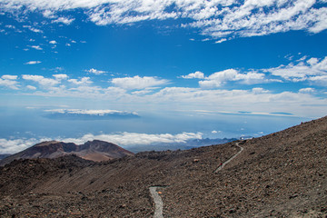 mountain landscape with blue sky and clouds