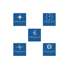 Set Compass Logo Template vector icon