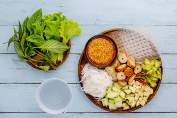 Vietnamese meatball wraps tasty food